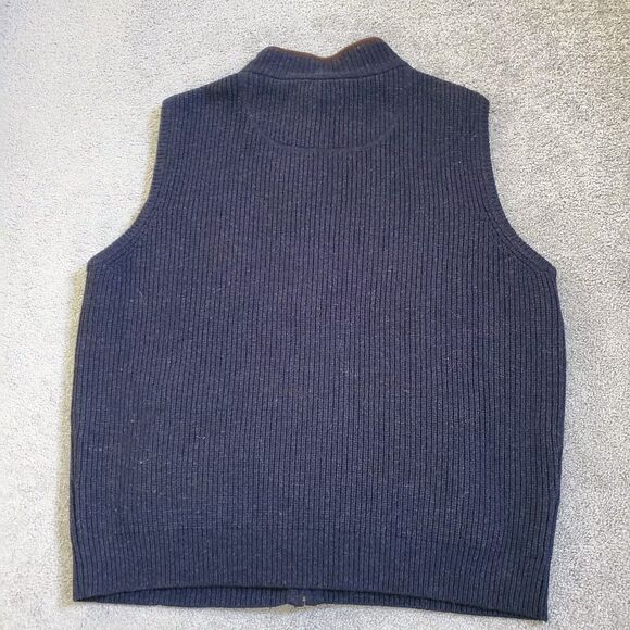 LL Bean sweater Mens Extra Large Blue Vest 100% Merino Wool Lambswool Waterfowl - Picture 5 of 10